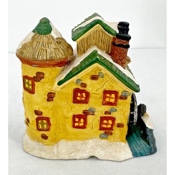 WINDHAM HEIGHTS 2004 Cobblestone Corners Christmas Village Mill House w Wheel - Picture 3 of 8